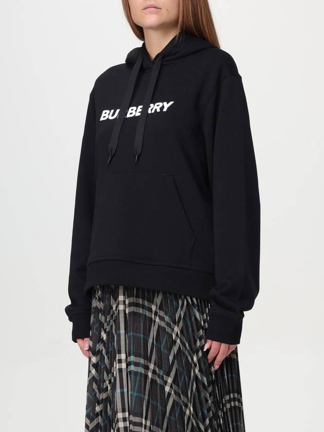 Logo Print Drawstring Hoodie Black - BURBERRY - BALAAN 5