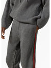 Wool Cashmere Track Pants Grey Melange - GUCCI - BALAAN 4