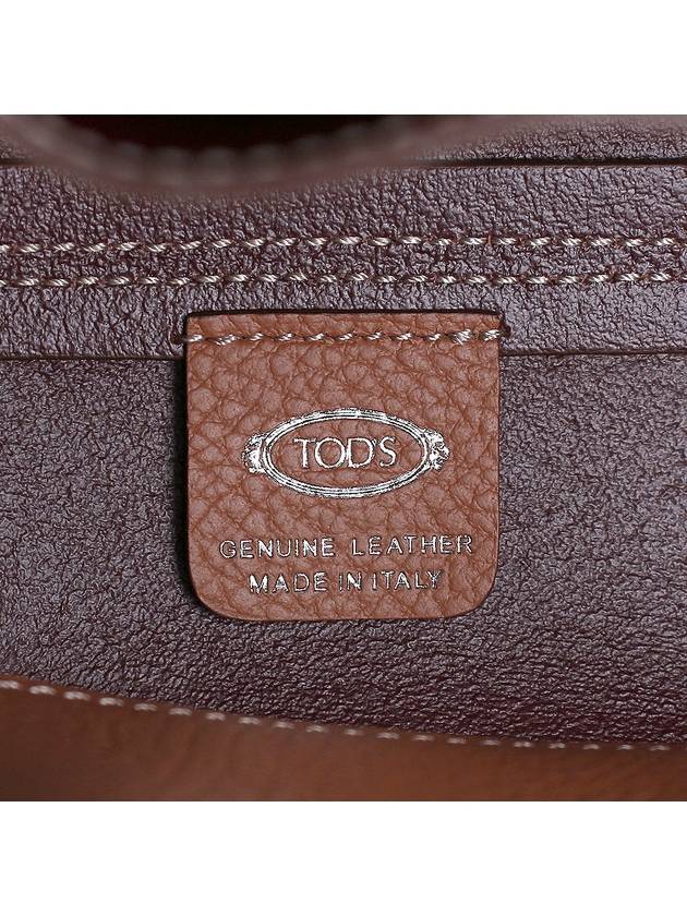 Micro Leather Tote Bag Brown - TOD'S - BALAAN 11