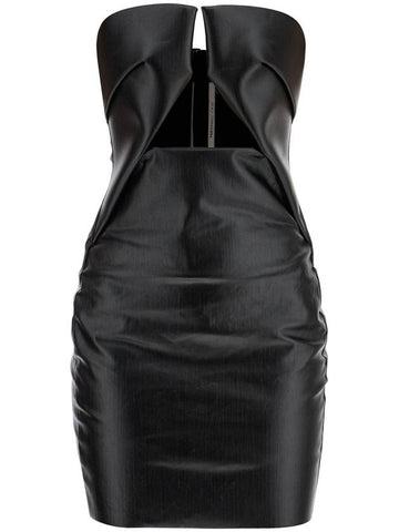 prong mini dress in coated denim - RICK OWENS - BALAAN 1