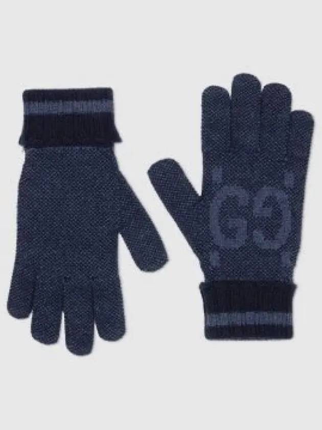 GG Cashmere Gloves Navy - GUCCI - BALAAN 2