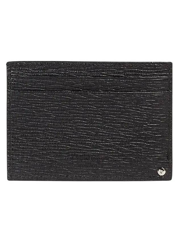 Double Gancini Leather Card Wallet Black - SALVATORE FERRAGAMO - BALAAN.