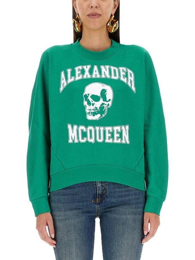 Skull Print Sweatshirt Green - ALEXANDER MCQUEEN - BALAAN 2