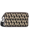 Men's Toile Iconographe Leather Cross Bag Beige - VALENTINO - BALAAN 1