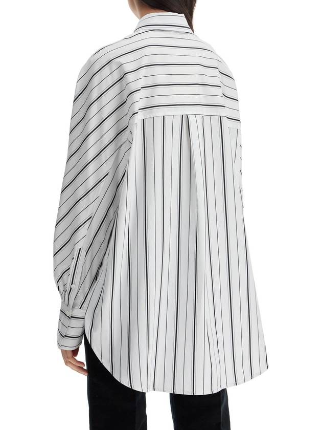 white and black striped kimono sleeve shirt in organic cotton - TOTEME - BALAAN 3