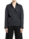 Straight Collar Twisted Shirt Black - LEMAIRE - BALAAN 1