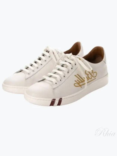 WIERA Women's White Embroidered Sneakers Shoes 6221378 - BALLY - BALAAN 1