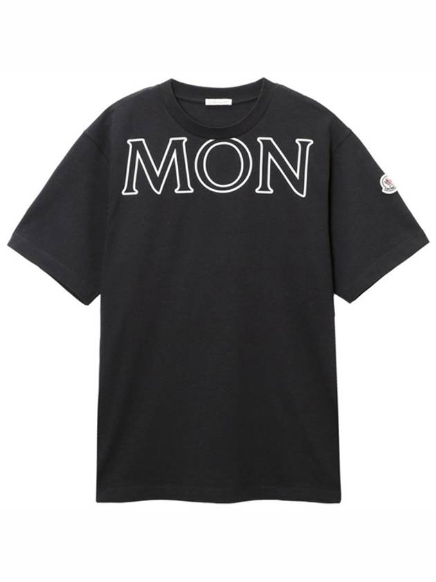 Logo Cotton Short Sleeve T-Shirt Black - MONCLER - BALAAN 2