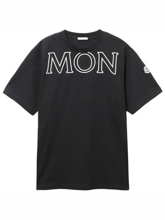 Logo Cotton Short Sleeve T-Shirt Black - MONCLER - BALAAN 2