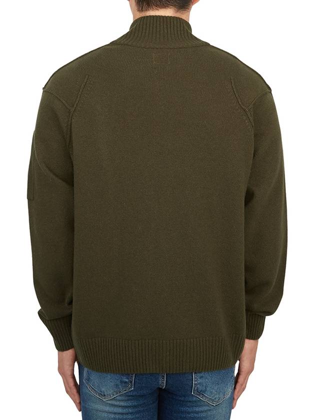 Lambswool GRS Zipped Cardigan Green - CP COMPANY - BALAAN 5