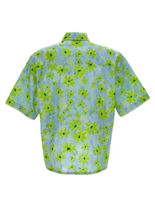 Parade Print Bowling Poplin Short Sleeve Shirt Light Green - MARNI - BALAAN 7