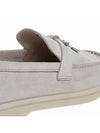 Summer Charms Walk Suede Loafers Pearl Grey - LORO PIANA - BALAAN 11