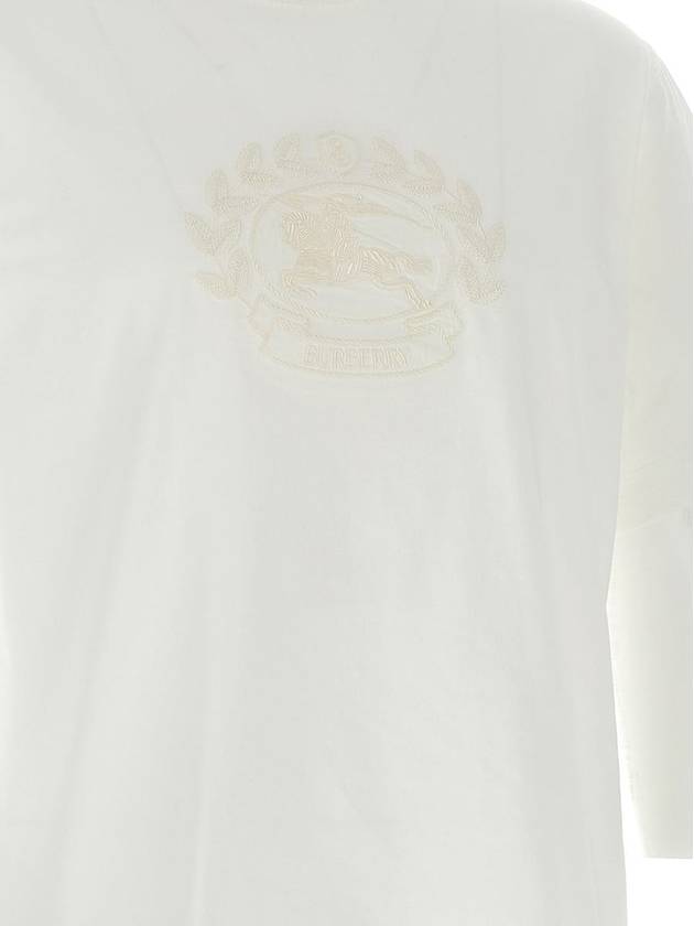 Embroidered Logo Cotton Short Sleeve T-Shirt White - BURBERRY - BALAAN 5