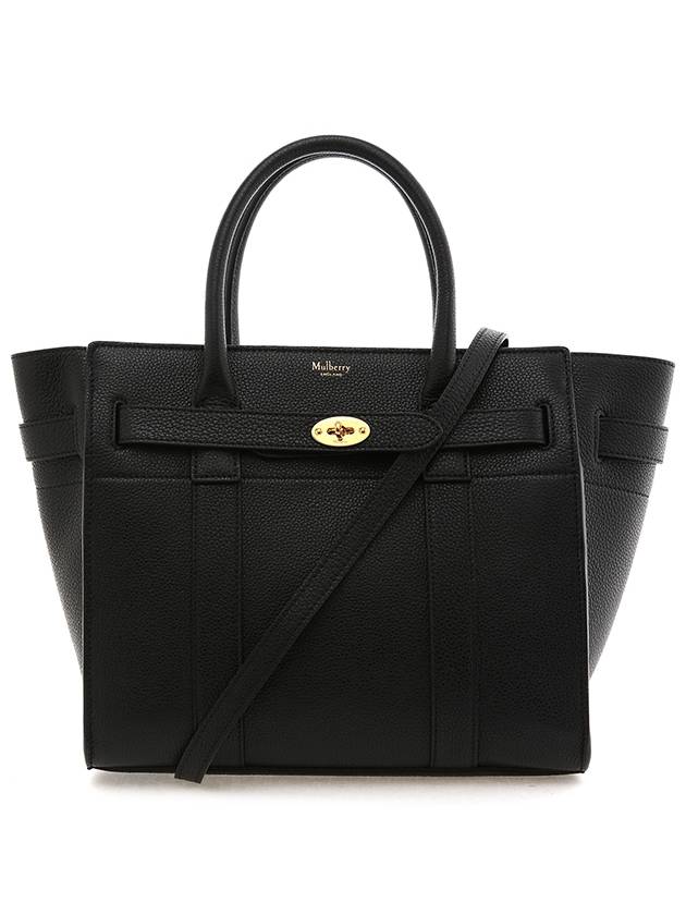 Small Classic Grain Zipper Tote Bag Black - MULBERRY - BALAAN 2