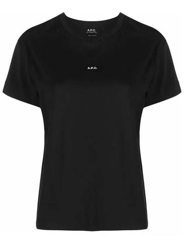 WoMen's Jade Logo Short Sleeve T-Shirt Black - A.P.C. - BALAAN 1