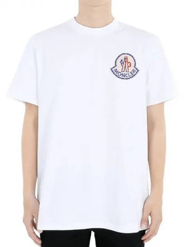 Men s Logo Print Short Sleeve White 8C00004 83927 00A 271608 1062526 - MONCLER - BALAAN 1