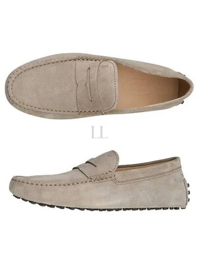 Men's Suede Gommino Driving Shoes Beige - TOD'S - BALAAN 2