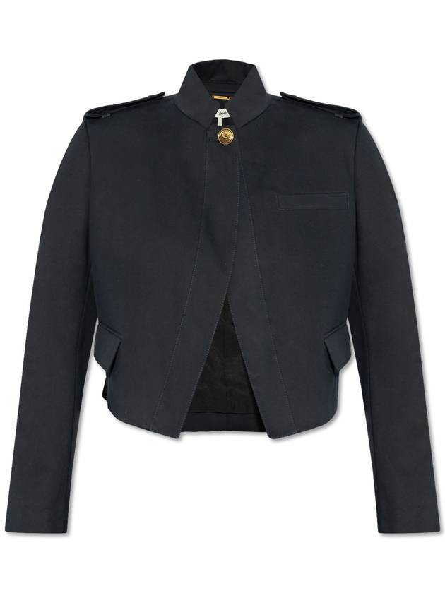 Chloé Cotton Jacket With Epaulettes, Women's, Navy Blue - CHLOE - BALAAN 1