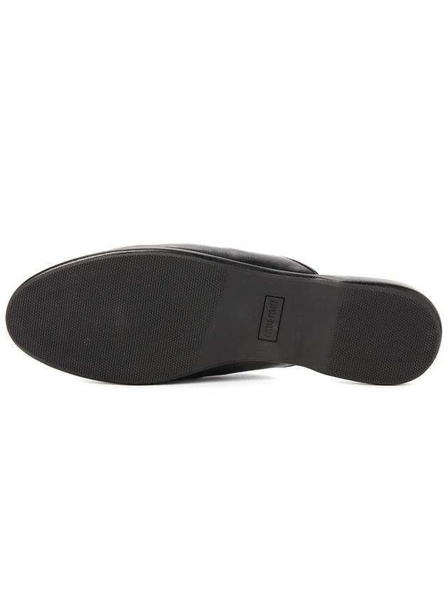 Logo Leather Bloafers Black - MIU MIU - BALAAN 6