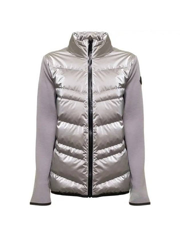 Quilted Wool Padded Cardigan Silver - MONCLER - BALAAN 1