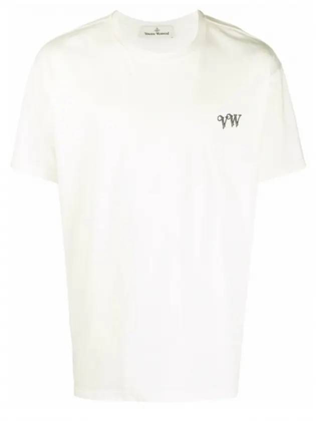 VW logo embroidered short sleeve t-shirt white - VIVIENNE WESTWOOD - BALAAN 1