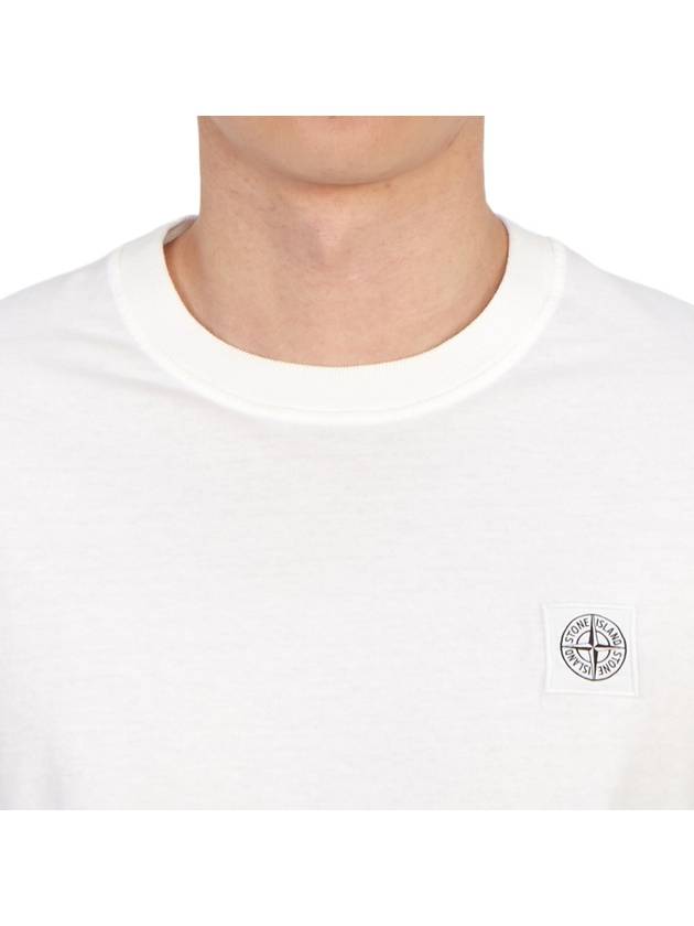 Organic Cotton Short Sleeve T-Shirt White - STONE ISLAND - BALAAN 6