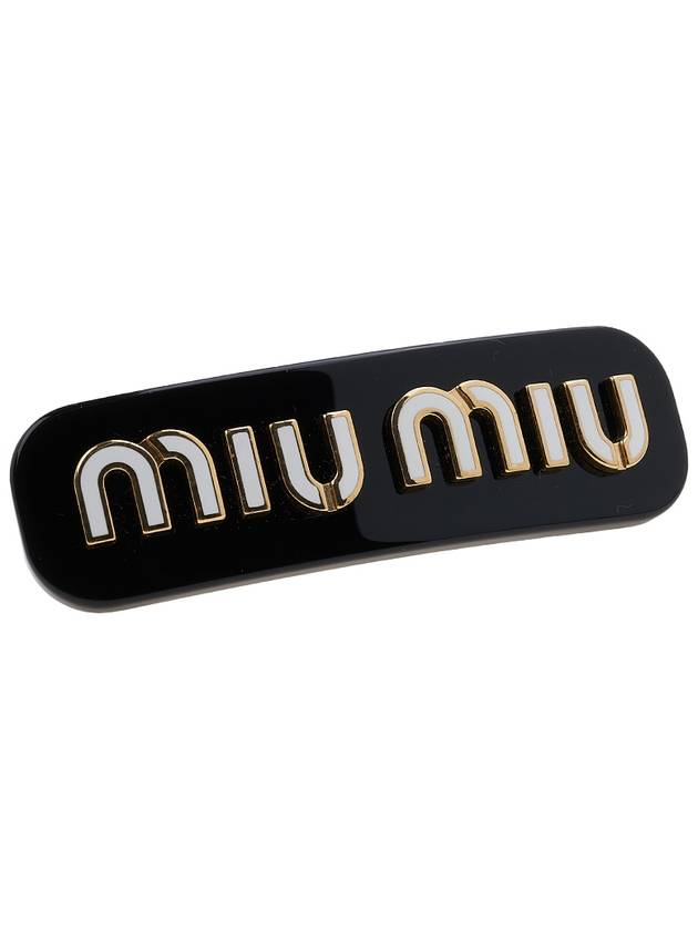 Plexiglas Metal Logo Hair Clip Black - MIU MIU - BALAAN 4