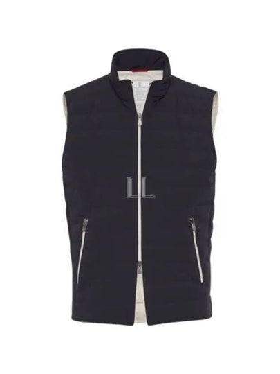 Zip-Up Down Vest Dark Blue - BRUNELLO CUCINELLI - BALAAN 2