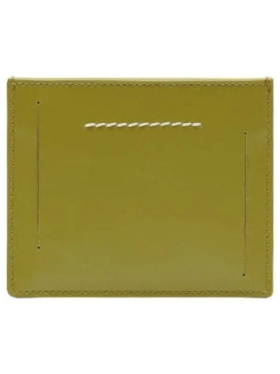 Stitched Leather Card Wallet Green - MAISON MARGIELA - BALAAN 2