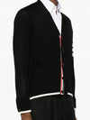 Wool 4-Bar Cardigan Black - THOM BROWNE - BALAAN 3