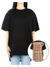 Back Check Panel Cotton Oversized Short Sleeve T-Shirt Black - BURBERRY - BALAAN 2