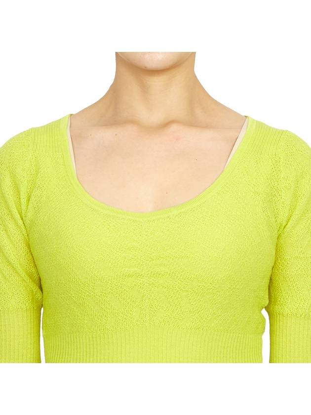 Merino Wool Knit Top Green - GANNI - BALAAN 7