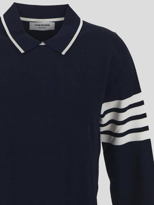 Women's Tipping Jersey Viscose Polo Shirt Navy - THOM BROWNE - BALAAN 2