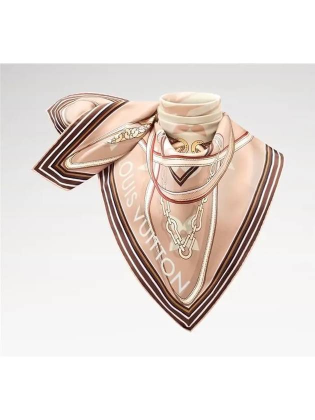 Ultimate Monogram Square 90 Silk Scarf Dune - LOUIS VUITTON - BALAAN 3