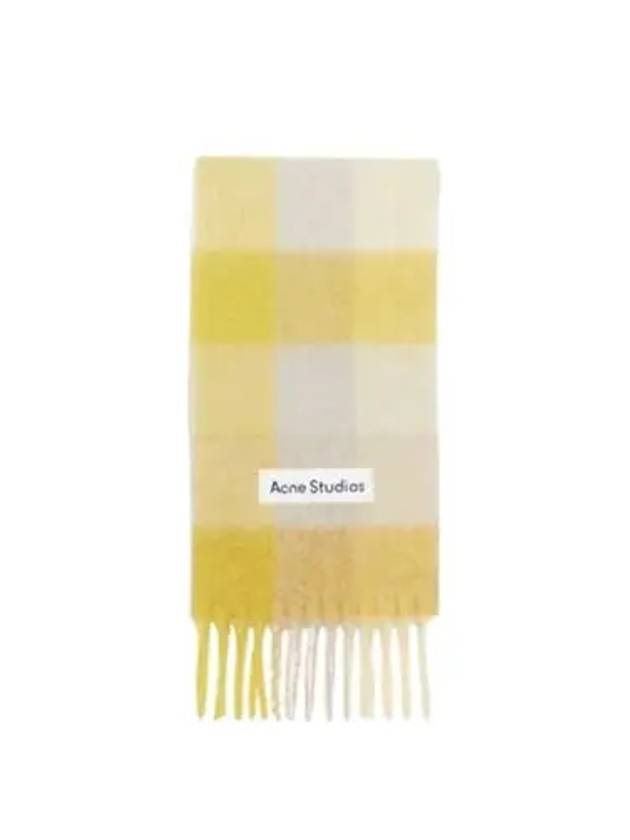 Check Mohair Muffler Beige Yellow - ACNE STUDIOS - BALAAN 2