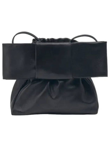 Bow Ribbon Shoulder Bag Black - JIL SANDER - BALAAN 1