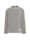 4-Bar Striped Cotton Long Sleeve T-Shirt Light Grey - THOM BROWNE - BALAAN 2