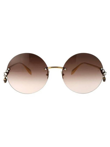 sunglasses AM0418S 002 002 GOLD GOLD BROWN - ALEXANDER MCQUEEN - BALAAN 1