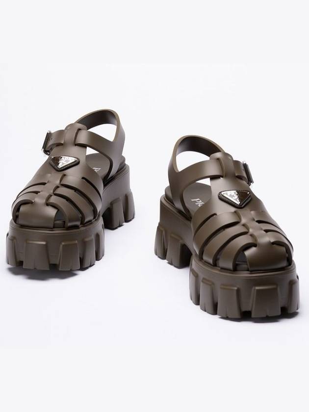 Monolith Rubber Sandals Military Green - PRADA - BALAAN 3