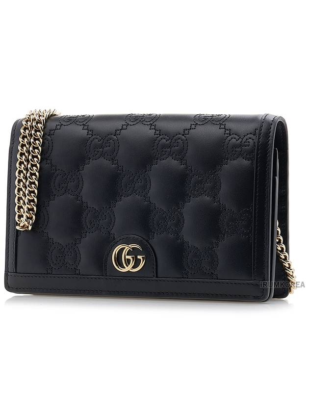 Matelasse Chain Half Wallet Black - GUCCI - BALAAN 3