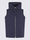 Zipper Hooded Oversized Down Vest Navy - JIL SANDER - BALAAN 3