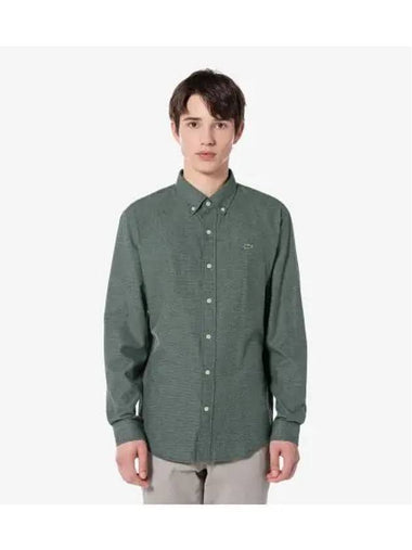 Men s Flannel Check Shirt Green - LACOSTE - BALAAN 1