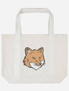 Fox Head Print Tote Bag Ecru - MAISON KITSUNE - BALAAN 2