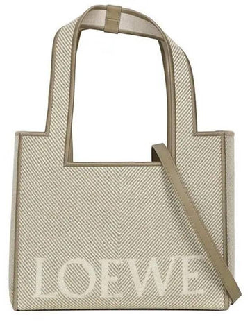 Ecru Jacquard Font Large Canvas Tote Bag ALF1B61X11 2370 1210022 - LOEWE - BALAAN 1