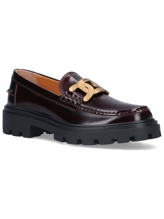 Women's Kate Metal Chain Leather Loafer Brown - TOD'S - BALAAN 3