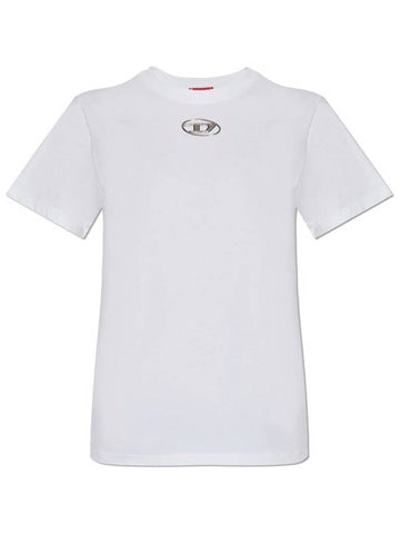 Oval D Logo Crew Neck Short Sleeve T-Shirt White - DIESEL - BALAAN 1