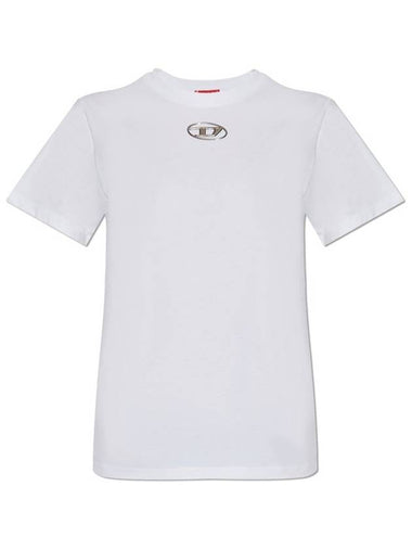 Oval D Logo Crew Neck Short Sleeve T-Shirt White - DIESEL - BALAAN 1