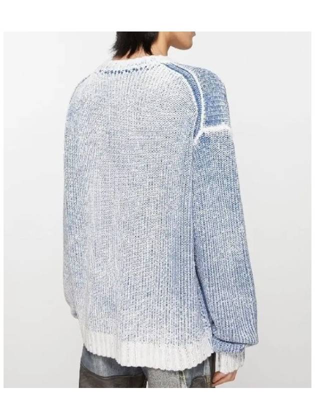 Smashing Bow Logo Label Knit Top Blue - ACNE STUDIOS - BALAAN 3