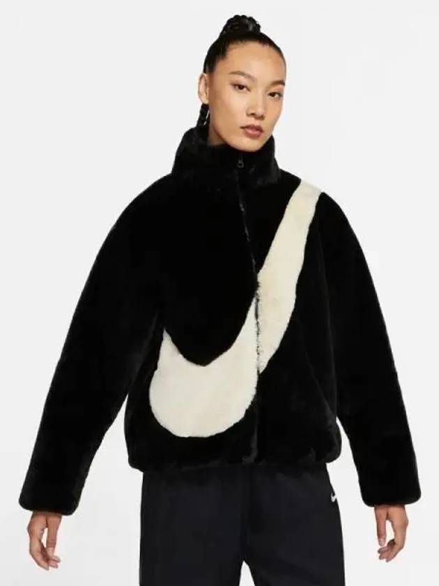 Women s Sportswear Pow Fur Swoosh Jacket 010 - NIKE - BALAAN 1