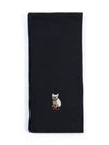 Embroidered French Bulldog Wool Muffler Black - POLO RALPH LAUREN - BALAAN 3